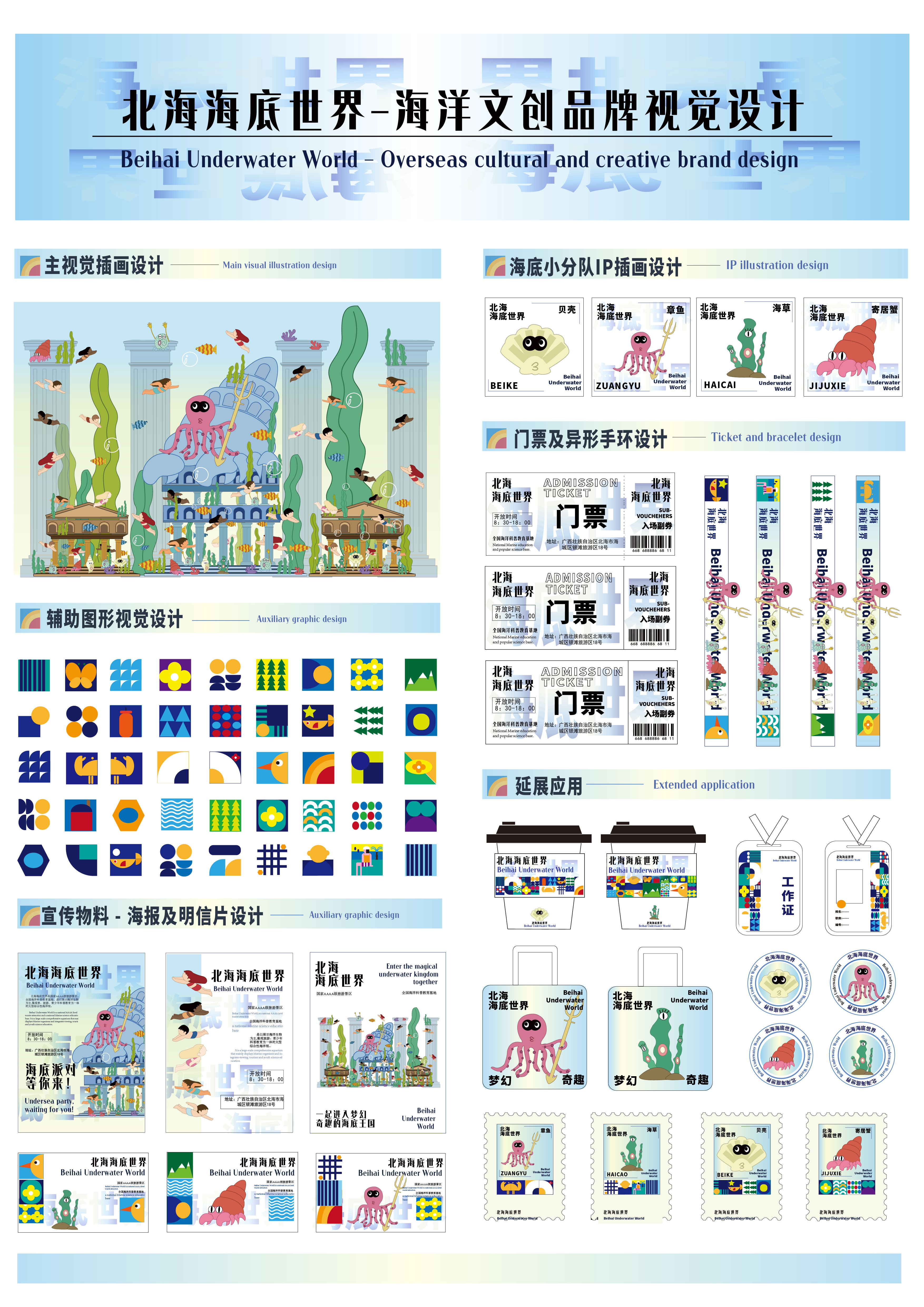 北海海底世界-海洋文创品牌视觉设计——2025经开杯·数字艺术设计赛项优秀作品展-"经开杯"全国大学生创新创业大赛