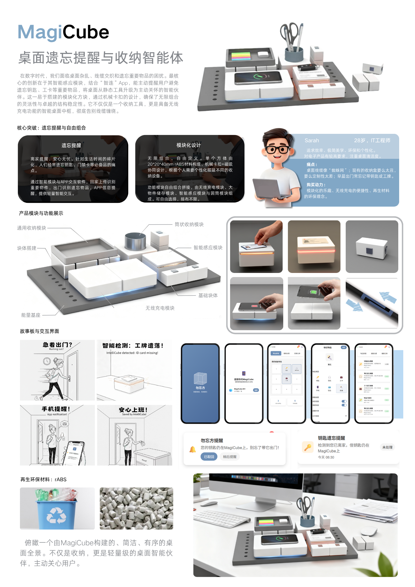 magicub桌面遗忘提醒与收纳智能体–2025澳门文创设计作品展