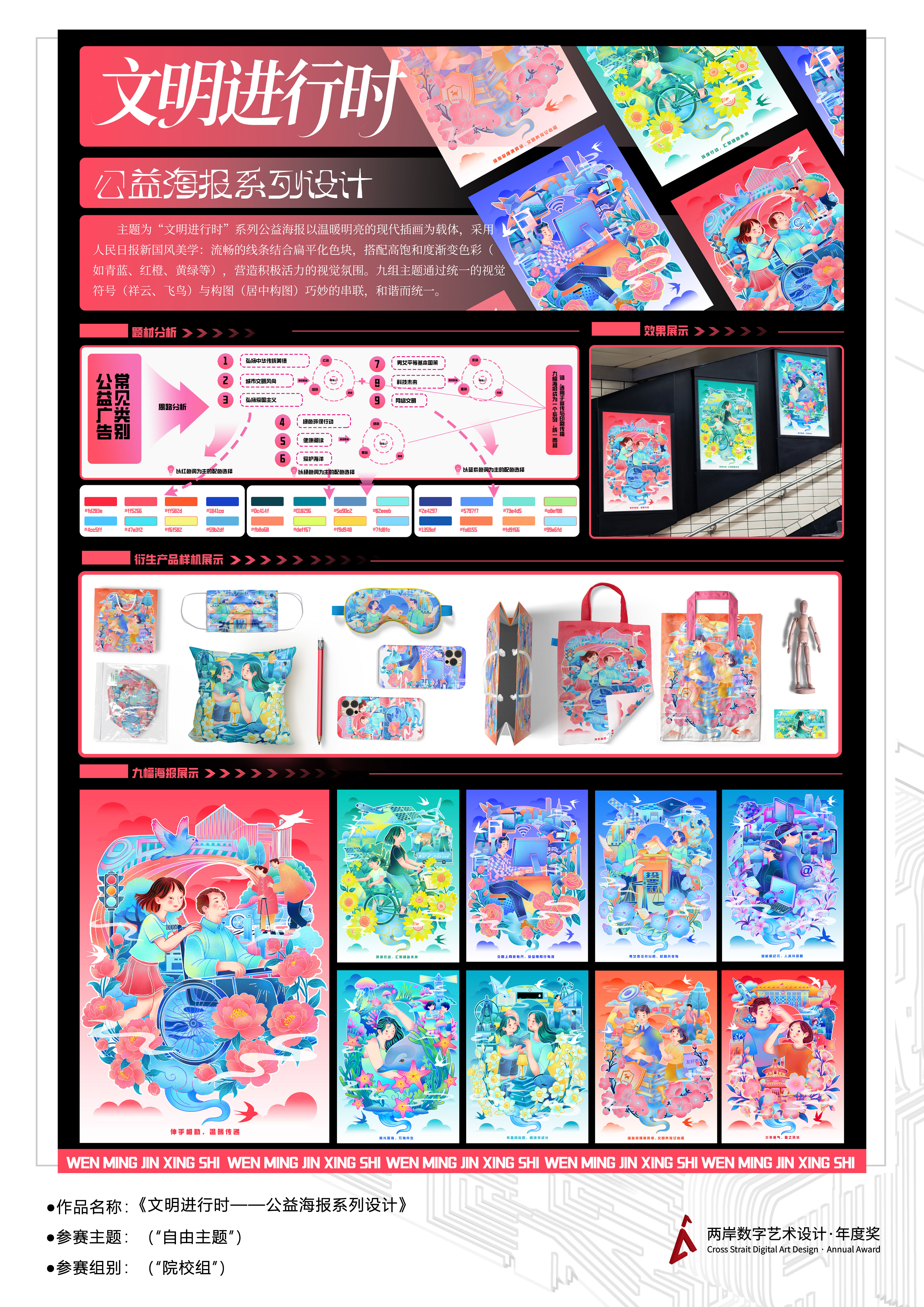 《文明进行时——公益海报系列设计》——2025两岸数字艺术设计·年度奖优秀作品展-两岸国际艺术设计·年度奖·两岸数字艺术设计大赛